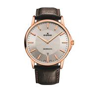 EDOX Unisex-Armbanduhr EDOX LES BÈMONTS SLIMM MOVEMENT Analog Quarz Leder 56001 37R AIR