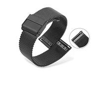 EDVENA 18mm 19mm 20mm 21mm 22mm 23mm 24mm New Black Milanese Edelstahl Uhrenarmband Uhrenarmband Armband mit Schnellverschluss (Color : Black, Size : 23mm)