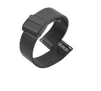 EDVENA 18mm 19mm 20mm 21mm 22mm 23mm 24mm New Black Milanese Edelstahl Uhrenarmband Uhrenarmband Armband mit Schnellverschluss (Color : Black, Size : 24mm)