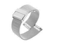 EDVENA 18mm 19mm 20mm 21mm 22mm 23mm 24mm New Black Milanese Edelstahl Uhrenarmband Uhrenarmband Armband mit Schnellverschluss (Color : Silver, Size : 24mm)