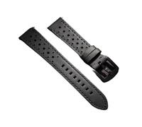 EDVENA Vintage Handgemachtes Uhrenarmband 18mm 19mm 20mm 21mm 22mm 24mm Leder Grau Schwarz Braun Atmungsaktives Poröses Uhrenarmband(Black,21mm)