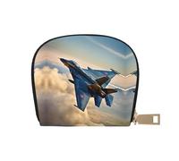 EdWal Aircraft Fighter Jets Print Kartenetui Uni Kreditkartenetui für Damen und Herren Leder Kartenetui Slim Visitenkarte Weiß One Size, Weiß, One Size