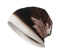 EdWal Beanie-Mütze mit Katzenmotiv, warm, gestrickt, weich, hautfreundlich, für Damen und Herren, Schwarz, Schwarz , Einheitsgröße