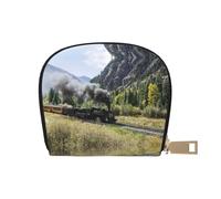 EdWal Dampflokomotive Zug Druck Kartenetui Uni Kreditkartenetui für Damen und Herren Leder Kartenetui Slim Visitenkarte, weiß, Einheitsgröße