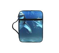 EdWal Delfine in the Sea Print Bibeltasche Kosmetiktasche mit stabilem Griff Kulturbeutel Tablet Sleeve Kleine Werkzeugtasche für Bücher