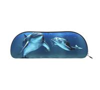 EdWal Delfine in the sea Print Makeup Bag Pencil Case Pencil Box Stylish Pencil Pouch for Women Travel Cosmetic Bag, silber, Einheitsgröße, Kulturbeutel
