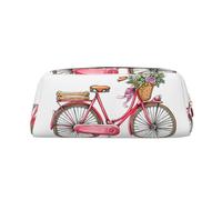 EdWal Federmäppchen im Retro-Stil mit rotem Fahrraddruck, großes Federmäppchen, Schreibwaren, Stiftetasche, Büro, Uni, Schule, Make-up-Tasche, gold, Einheitsgröße, Kulturbeutel