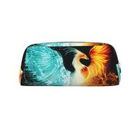 EdWal Fire and Water Federmäppchen mit Phoenix-Druck, großes Federmäppchen, Schreibwaren, Stiftetasche, Büro, Uni, Schule, Make-up-Tasche, silber, Einheitsgröße, Kulturbeutel