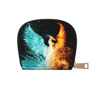 EdWal fire and water Phoenix Print Kartenetui Uni Kreditkartenetui für Damen und Herren Leder Kartenetui Slim Visitenkarte, weiß, Einheitsgröße