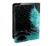 EdWal Fire and Water Reisepasshülle mit Kreditkartenfach, Leder, Phönix-Druck, für Damen, Herren, Familienausweis, Reisen, Schwarz , Einheitsgröße