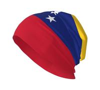 EdWal Flagge von Venezuela Druck Erwachsene Herren Strickmütze Kappe Unisex Warme Winter Beanie Mütze Weiche Warme Mütze für Frauen Schwarz