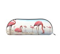 EdWal Flock of Pink Flamingos on the Beach Print Makeup Bag Pencil Case Pencil Box Stylish Pencil Pouch for Women Travel Cosmetic Bag, silber, Einheitsgröße, Kulturbeutel