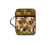 EdWal Golden Retriever Hundewelpen Haustiere Druck Bibeltasche Kosmetiktasche mit stabilem Griff Kulturbeutel Tablet-Hülle Kleine Werkzeugtasche für Bücher