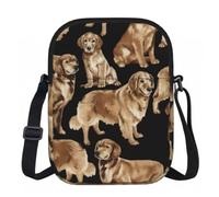 Edwal Kleine Umhängetasche für Damen, mit Golden Retriever-Aufdruck, wasserdicht, mit verstellbarem Riemen, für Reisen, Arbeit