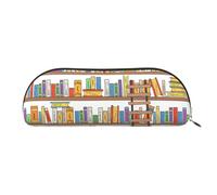 EdWal Lustige Bücherregal-Kollektion und Leiteraufdruck, Make-up-Tasche, Federmäppchen, Federmäppchen, stilvolles Federmäppchen für Frauen, Reise-Kosmetiktasche, gold, Einheitsgröße, Kulturbeutel