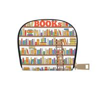 EdWal Lustige Bücherregale Sammlung und Leiter Druck Kartenhalter Uni Kreditkartenetui für Damen und Herren Leder Kartenhalter Slim Visitenkarte, weiß, Einheitsgröße