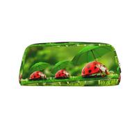 EdWal Lustiges Federmäppchen mit Marienkäfer-Motiv, bedruckt mit Regenschirmen, großes Federmäppchen, Schreibwaren, Stiftetasche, Büro, Uni, Schule, Make-up-Tasche, gold, Einheitsgröße, Kulturbeutel