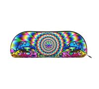 EdWal Make-up-Tasche mit abstraktem Pilzmotiv, buntes Mandala-Druck, Federmäppchen, Federmäppchen, stilvolles Federmäppchen für Damen, Reise-Kosmetiktasche, gold, Einheitsgröße, Kulturbeutel