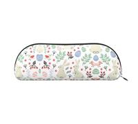 EdWal Make-up-Tasche mit Blumenmotiv und Hasen-Motiv, Federmäppchen, stilvolles Federmäppchen für Damen, Reise-Kosmetiktasche, silber, Einheitsgröße, Kulturbeutel