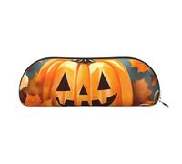 EdWal Make-up-Tasche mit Herbstblättern, Kürbis-Druck, Federmäppchen, stilvolles Federmäppchen für Damen, Reise-Kosmetiktasche, silber, Einheitsgröße, Kulturbeutel