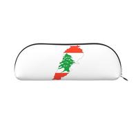 EdWal Make-up-Tasche mit Libanon-Flaggen-Druck, Federmäppchen, Federmäppchen, stilvolles Federmäppchen für Damen, Reise-Kosmetiktasche, Silber, One Size, Kulturbeutel