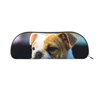 EdWal Make-up-Tasche mit niedlichem Bulldoggen-Aufdruck, Federmäppchen, stilvolles Federmäppchen für Damen, Reise-Kosmetiktasche, silber, Einheitsgröße, Kulturbeutel