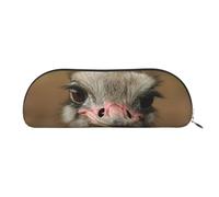 EdWal Make-up-Tasche mit niedlichem Straußen-Druck, Federmäppchen, stilvolles Federmäppchen für Damen, Reise-Kosmetiktasche, silber, Einheitsgröße, Kulturbeutel