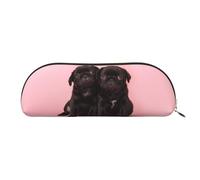 EdWal Niedliche Schwarz Mops Druck Kosmetiktasche Federmäppchen, Federmäppchen Stilvolle Mäppchen für Frauen, Reise Kosmetiktasche, Gold, Jeden rozmiar, Kulturbeutel