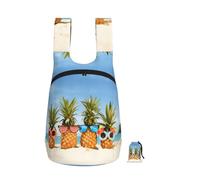 EdWal Ocean Beach Rucksack mit Ananas-Druck, faltbar, leicht, Wandertasche, weicher Reiserucksack für Arbeit und Fitnessstudio