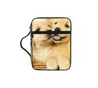 EdWal Puppy Golden Retriever Print Bibeltasche Kosmetiktasche mit stabilem Griff Kulturbeutel Tablet-Hülle Kleine Werkzeugtasche für Bücher