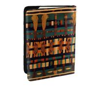 EdWal Reisepasshülle aus Leder mit klassischem afrikanischem Webmuster, mit Kreditkartenfach, für Damen, Herren, Familienausweis, Reisen, Schwarz , Einheitsgröße