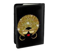 EdWal Reisepasshülle aus Leder mit niedlichem Punktemuster, mit Kreditkartenfach, für Damen, Herren, Familienausweis, Reisen, Schwarz , Einheitsgröße