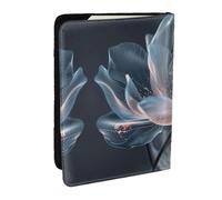 EdWal Reisepasshülle mit 3D-Blumendruck, Kreditkartenfach, Leder, Reisepasshülle, für Damen, Herren, Familienausweis, Reisen, Schwarz , Einheitsgröße