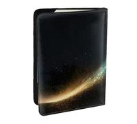 EdWal Reisepasshülle mit abstraktem geometrischem Druck, mit Kreditkartenfach, Leder, Reisepasshülle, für Damen, Herren, Familienausweis, Reisen, Schwarz , Einheitsgröße