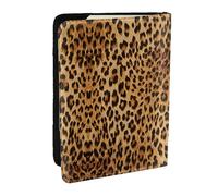 EdWal Reisepasshülle mit Leopardenmuster und Kreditkartenfach, Leder, für Damen, Herren, Familienausweis, Reisen, Schwarz , Einheitsgröße