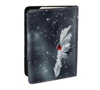 EdWal Reisepasshülle mit Marienkäfer auf Gänseblümchen-Druck, mit Kreditkartenfach, Leder, Reisepasshülle, für Damen, Herren, Familienausweis, Reisen, Schwarz , Einheitsgröße