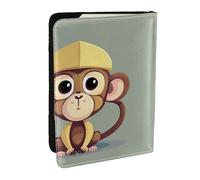 EdWal Reisepasshülle mit niedlichem Affen-Aufdruck, mit Kreditkartenfach, Leder, Reisepasshülle, für Damen, Herren, Familienausweis, Reisen, Schwarz , Einheitsgröße