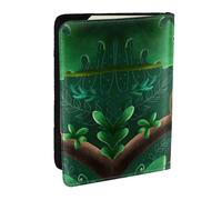 EdWal Reisepasshülle mit niedlichem Faultier, Motiv auf dem Dschungelbaum, mit Kreditkartenfach, Leder, Reisepasshülle, für Damen, Herren, Familienausweis, Reisen, Schwarz , Einheitsgröße