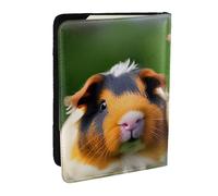 EdWal Reisepasshülle mit niedlichem Meerschweinchen-Aufdruck, mit Kreditkartenfach, Leder, Reisepasshülle, für Damen, Herren, Familienausweis, Reisen, Schwarz , Einheitsgröße