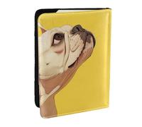 EdWal Reisepasshülle mit Tiermotiv, Motiv: Französische Bulldogge, mit Kreditkartenfach, Leder, Reisepasshülle, für Damen, Herren, Familienausweis, Reisen, Schwarz , Einheitsgröße