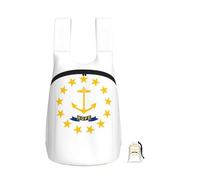 EdWal Rhode Island State Flag Print Faltbarer Rucksack Leichte Wandertasche Weicher Reiserucksack Rucksack für Arbeit und Fitnessstudio