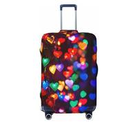 EdWal Romantische rote Herz-Druck-Kofferabdeckung, Reisegepäckabdeckung, Koffer, waschbar, kratzfest, Rot, Schwarz , L