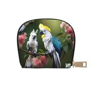 EdWal Schöner Kakadu Vogel Blume Druck Kartenhalter Uni Kreditkartenetui für Damen und Herren Leder Kartenhalter Slim Visitenkarte, weiß, Einheitsgröße