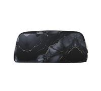 EdWal Schwarzes Federmäppchen mit Marmor-Druck, großes Federmäppchen, Schreibwaren, Stiftetasche, Büro, Uni, Schule, Make-up-Tasche, gold, One Size, Kulturbeutel