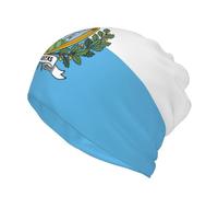 EdWal Slouchy Beanie mit Flagge von San Marino, Multifunktions-Beanie-Mütze, leichte Beanie, Schlafmützen für Damen und Herren, Schwarz , Einheitsgröße