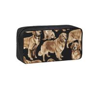 EdWal Stifteetui mit Golden Retriever-Aufdruck, großes Fassungsvermögen, Federmäppchen mit Reißverschluss, langlebiges Federmäppchen für Schreibwaren