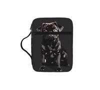 EdWal Süßer schwarzer Mops-Hund, Standard-Scale-2_00x Druck, Bibeltasche, Kosmetiktasche mit stabilem Griff, Kulturbeutel, Tablet-Hülle, kleine Werkzeugtasche für Bücher