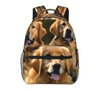 EdWal Wanderrucksack mit Golden Retriever-Druck, Laptop-Rucksack für Herren und Damen, wasserdichter Rucksack, leicht zu reinigen, Reisetasche