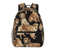 EdWal Wanderrucksack mit Golden Retriever-Druck, Laptop-Rucksack für Herren und Damen, wasserdichter Rucksack, leicht zu reinigen, Reisetasche