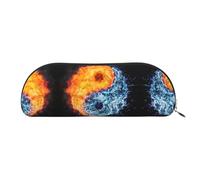 EdWal Yin Yang Fire Water Print Make-up Tasche Federmäppchen, Stiftebox, Stilvolle Federmäppchen für Frauen, Reise Kosmetiktasche, Gold, One size, Kulturbeutel